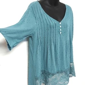 3 for $25- Robin's Egg Blue Blouse. Size small.